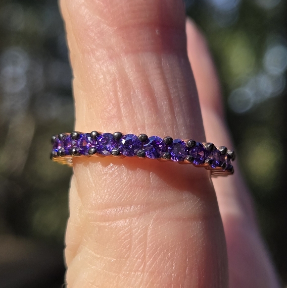 Amethyst sterling Rosegold & Rhodium ring Sz6.75 - Picture 4 of 7